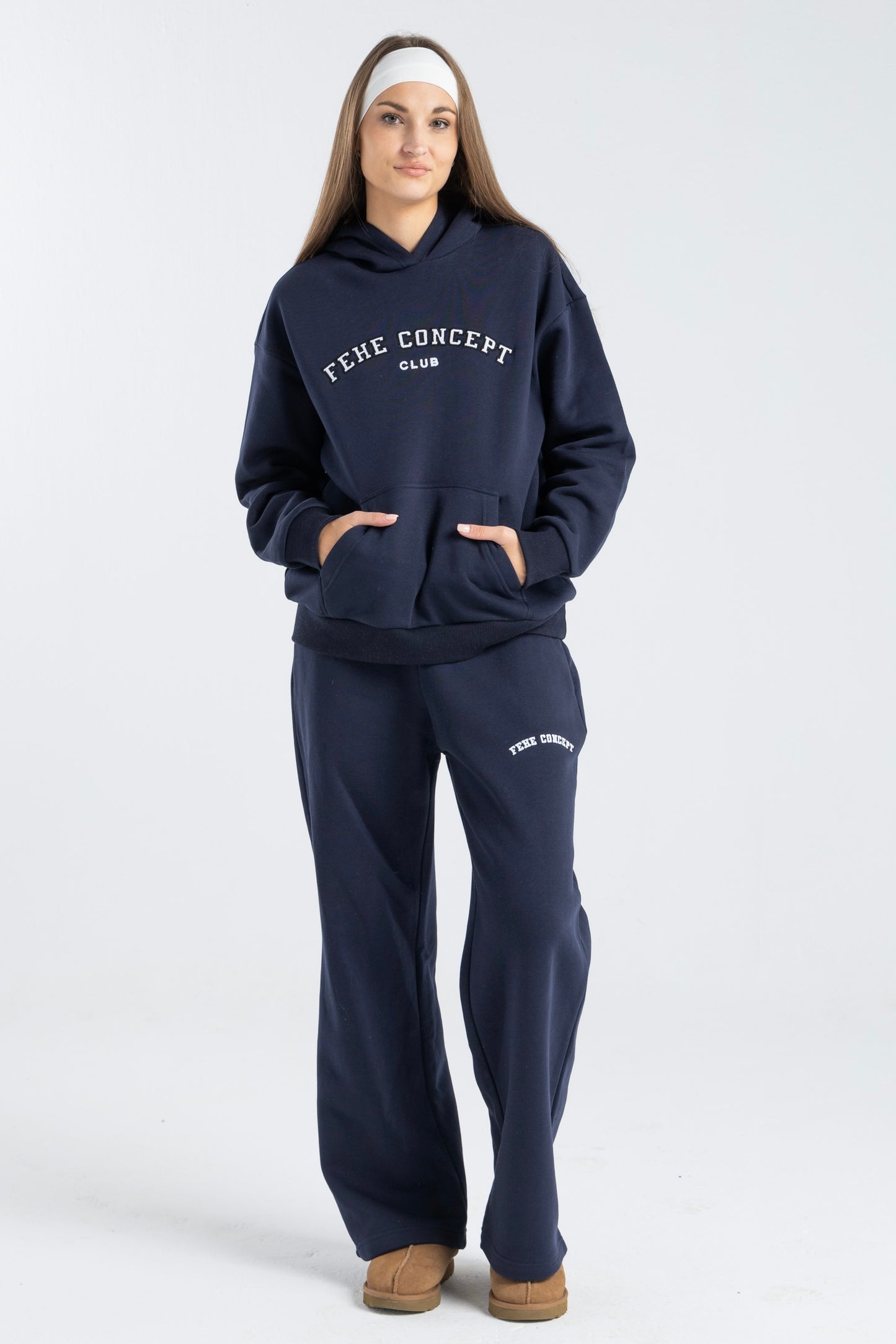 FEHE CONCEPT CLUB STRAIGHT LEG SWEATPANTS IN NAVY BLUE