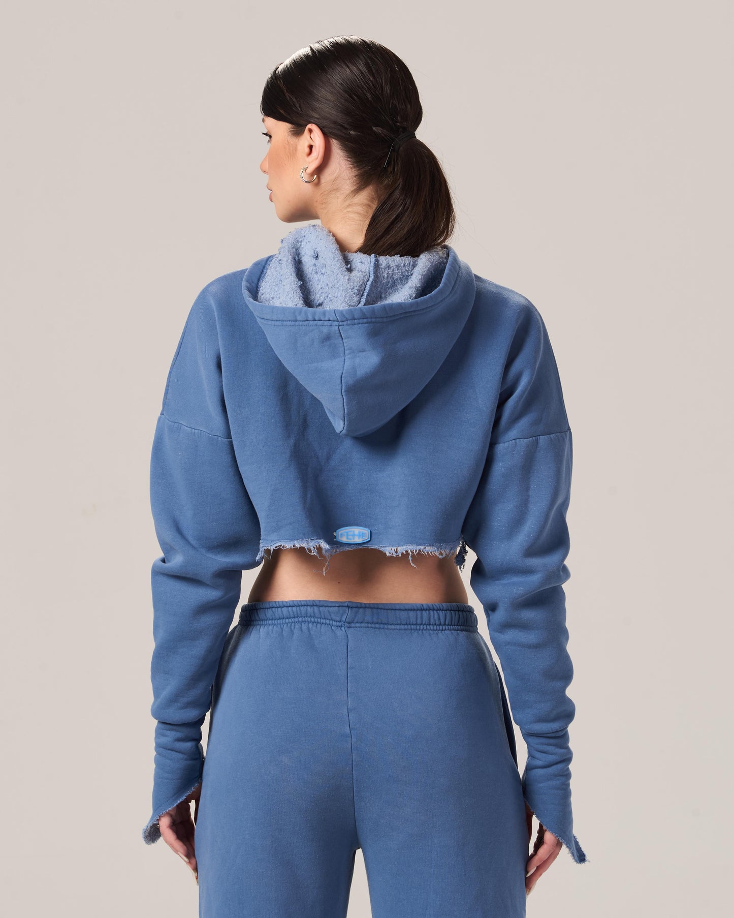 THE ZIPPER-VHOODIE WASHED SET IN SKY BLUE