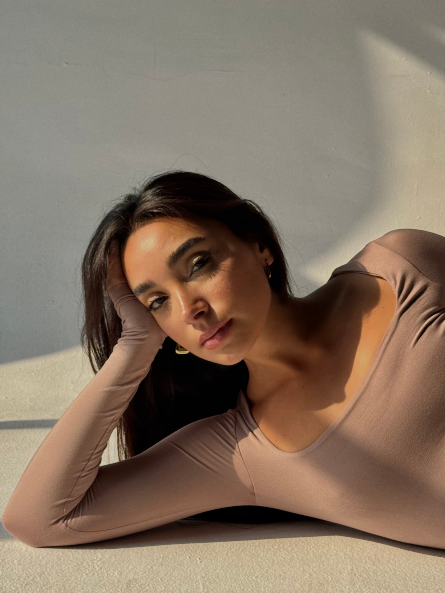 SQUARE NECK TOP IN NUDE