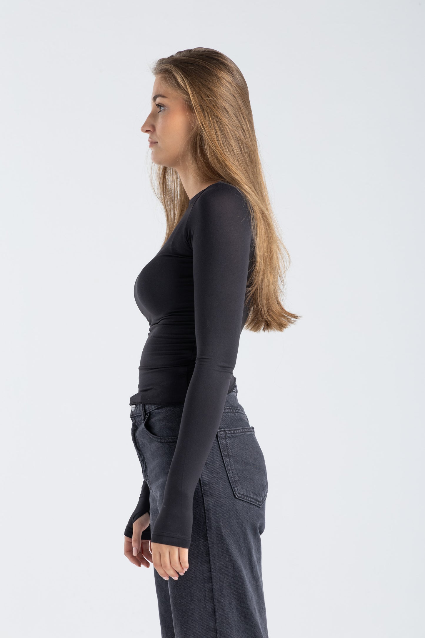 BOAT NECK TOP IN BLACK