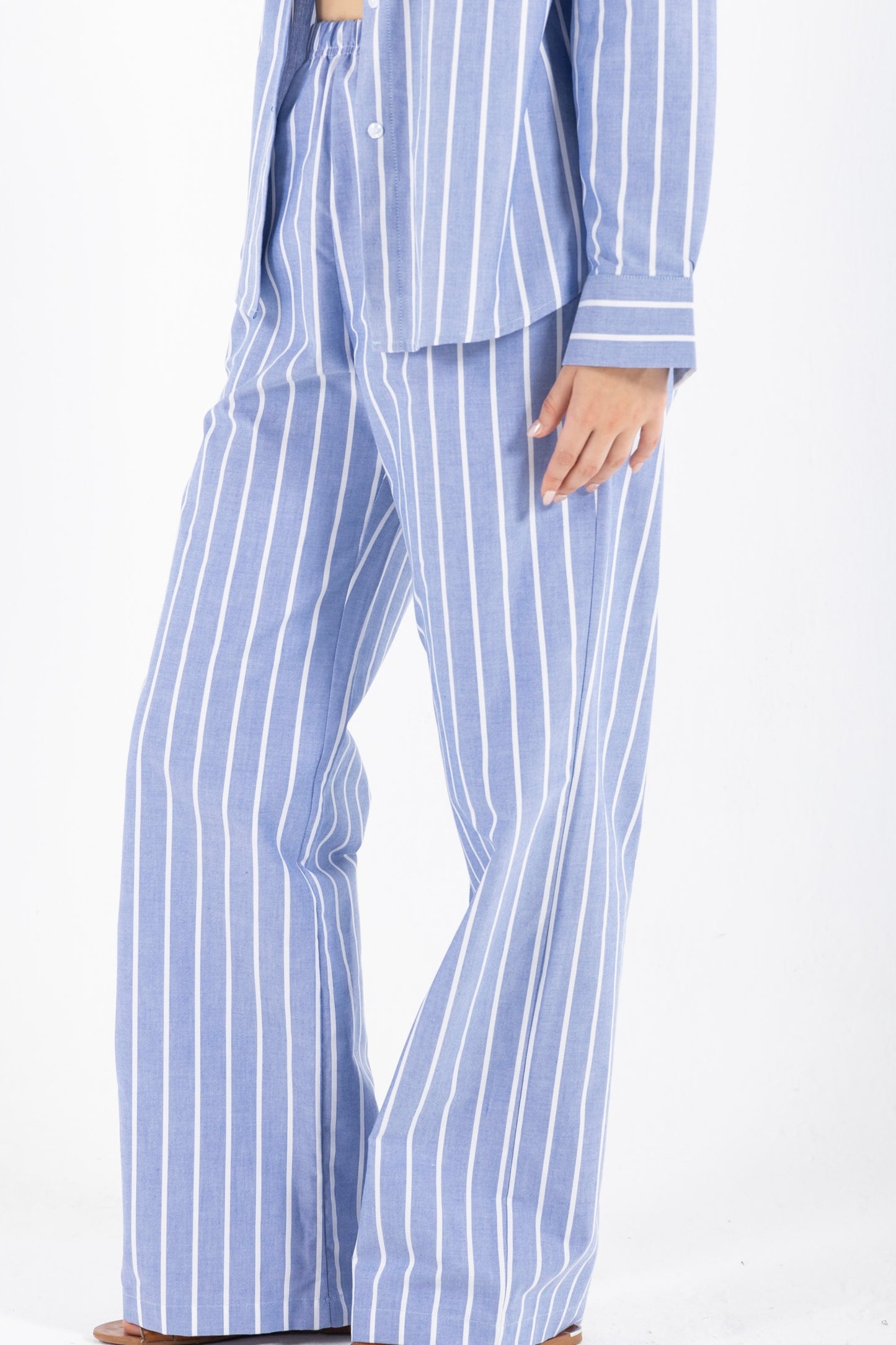 WIDE STRIPES PANTS IN BLUE