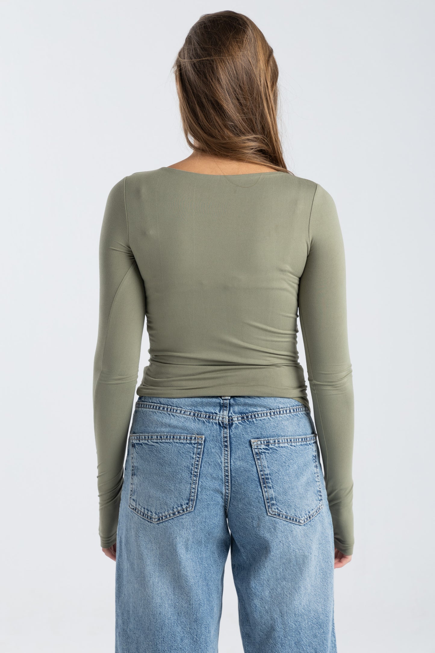 BOAT NECK TOP IN MATCHA