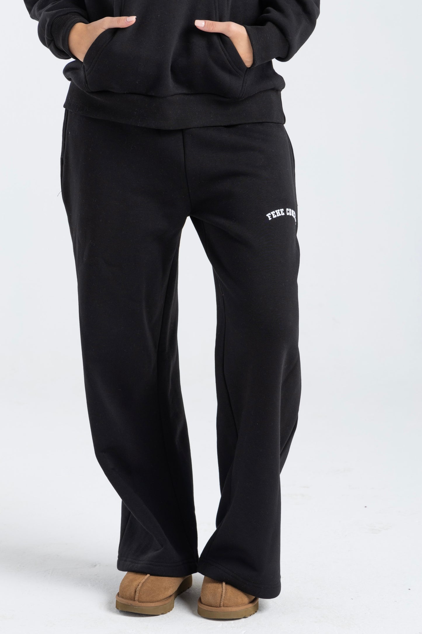 FEHE CONCEPT CLUB STRAIGHT LEG SWEATPANTS IN BLACK