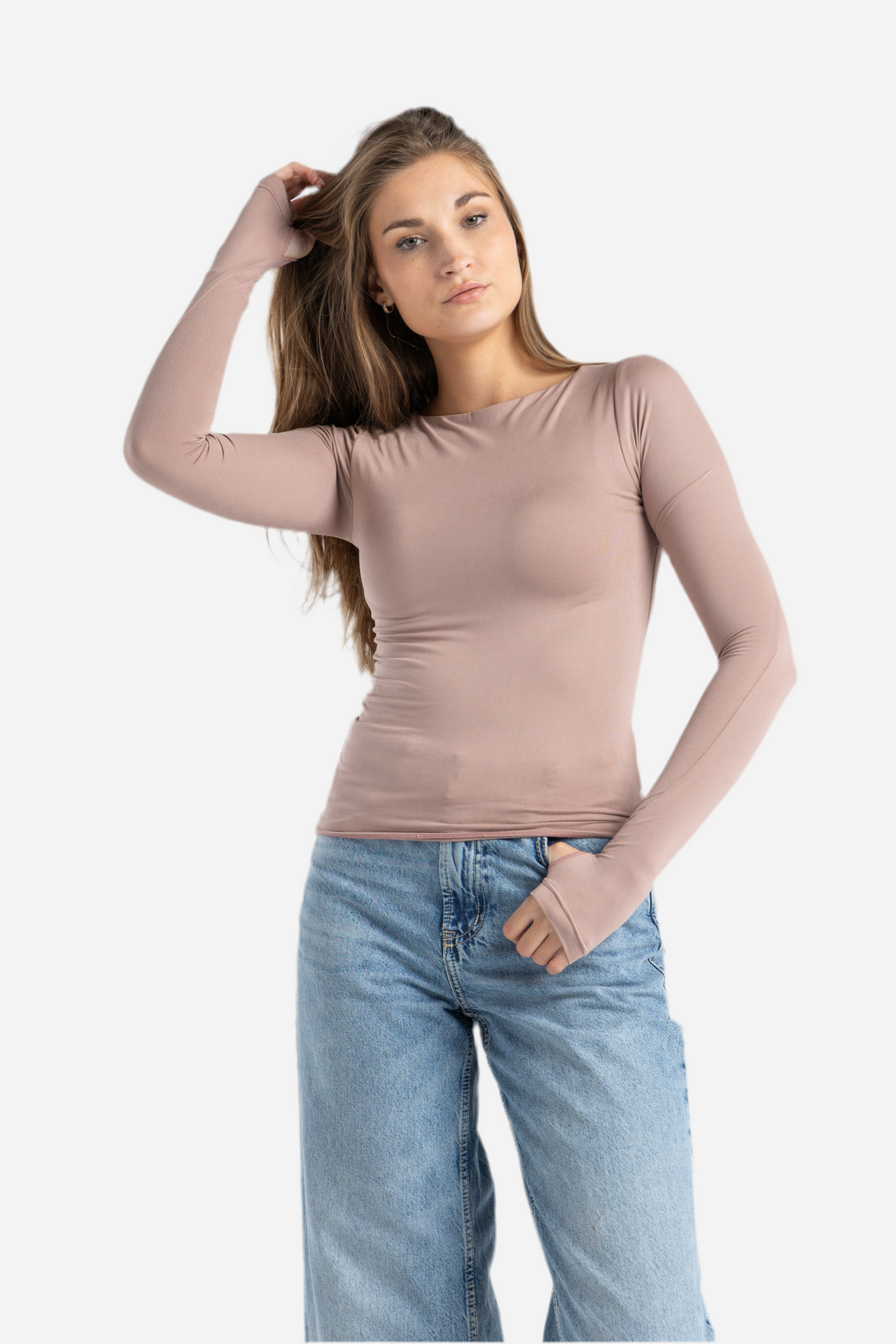 BOAT NECK TOP IN NUDE