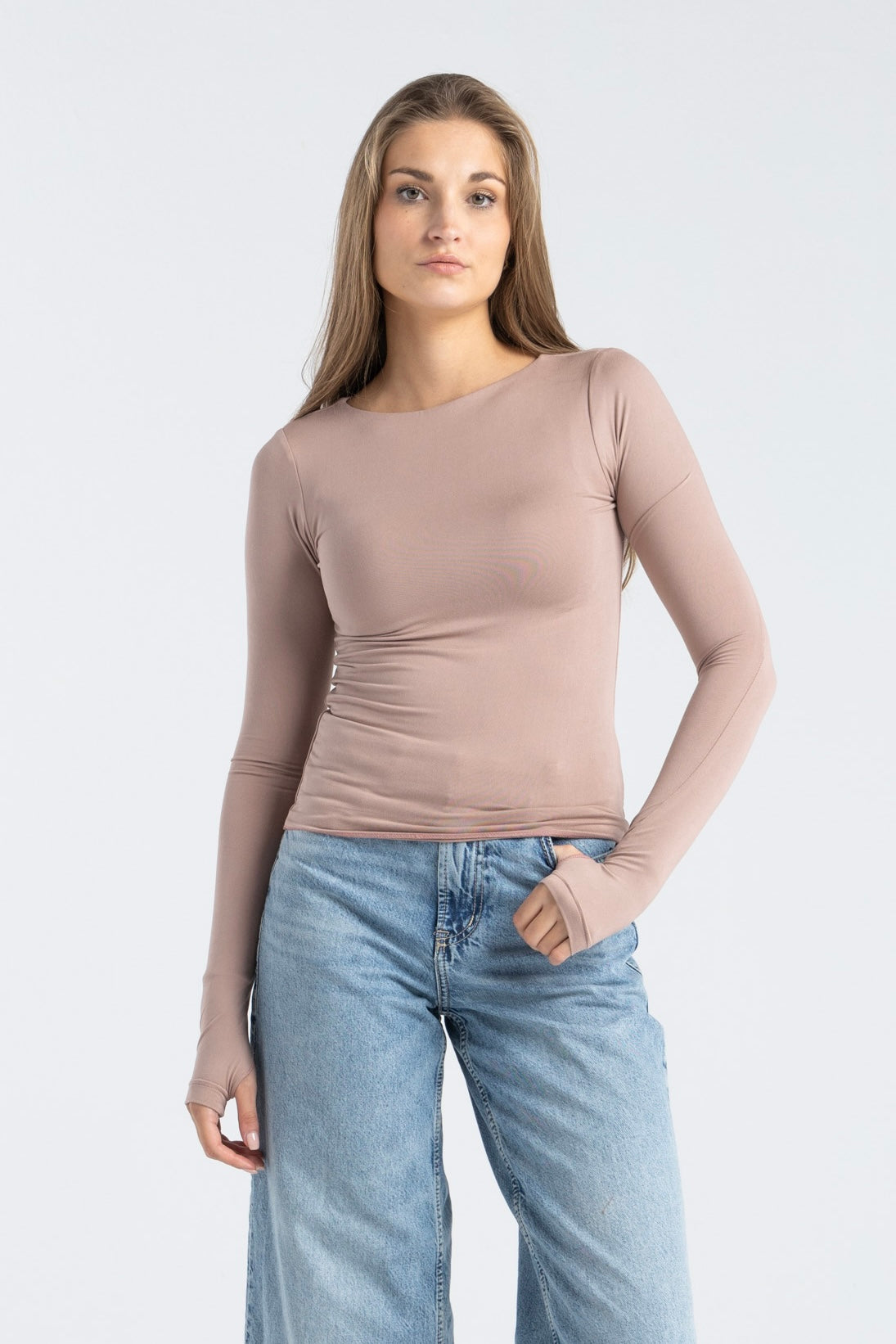BOAT NECK TOP IN NUDE
