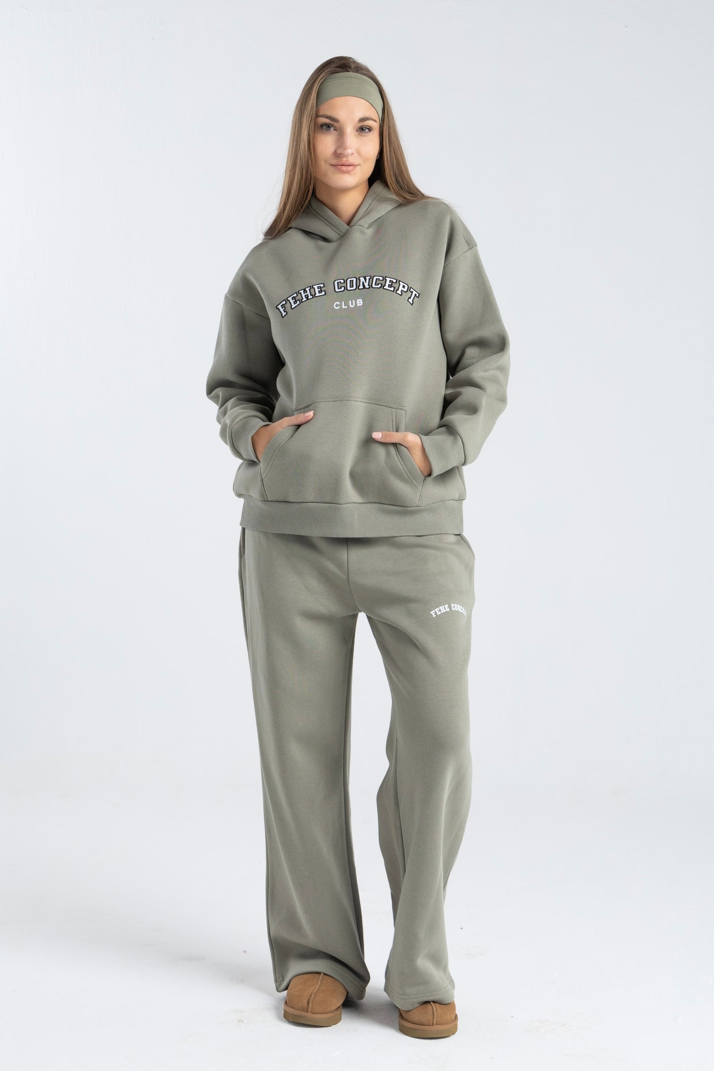 FEHE CONCEPT CLUB OVER SIZED HOODIE IN KHAKI