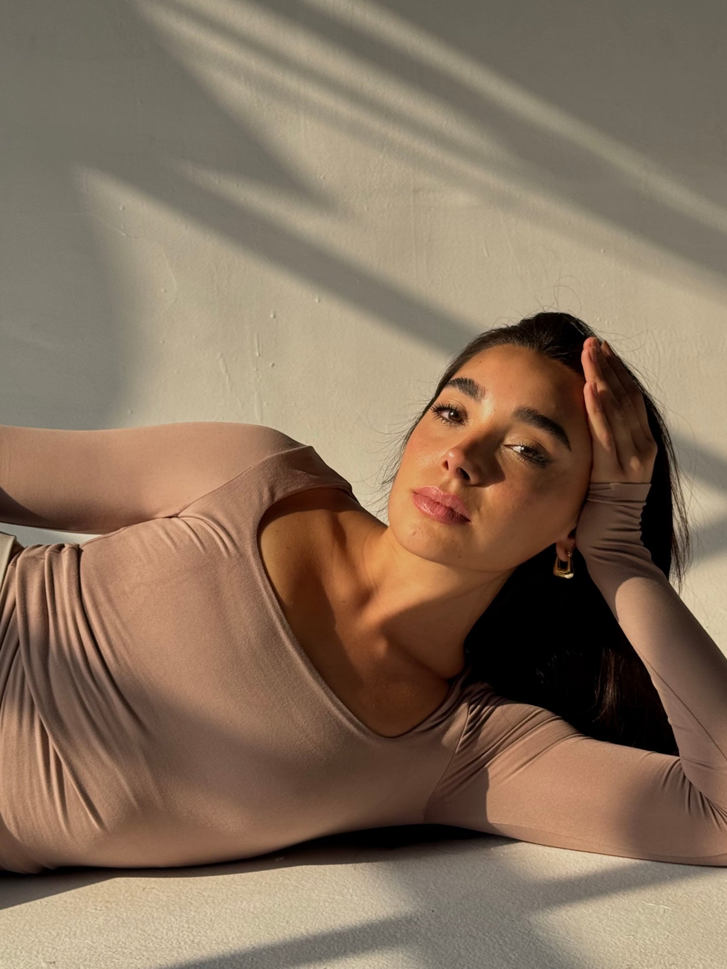 SQUARE NECK TOP IN NUDE