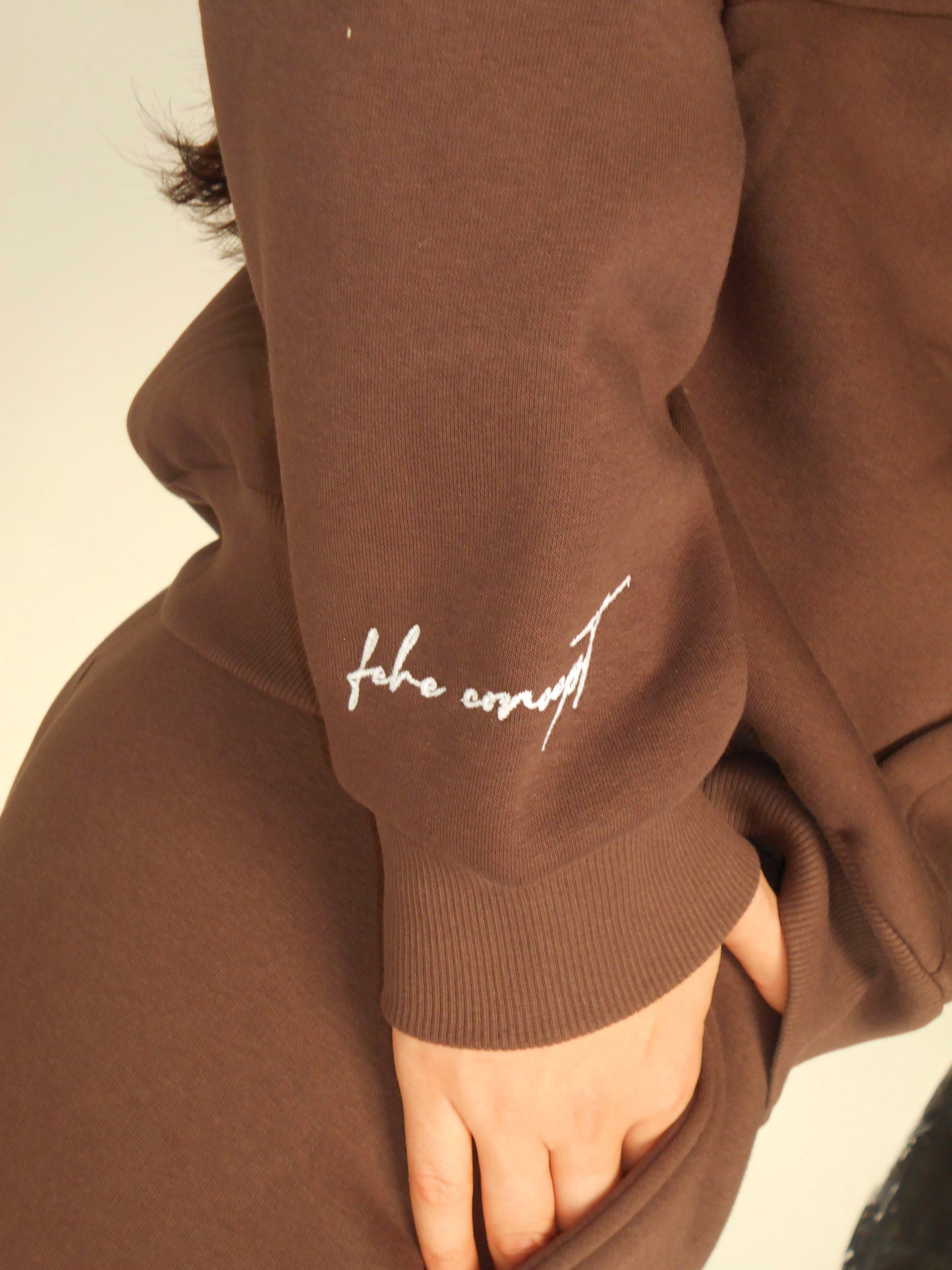 FEHE CONCEPT SIGNATURE DOUBLE ZIP-UP JACKET IN BROWN