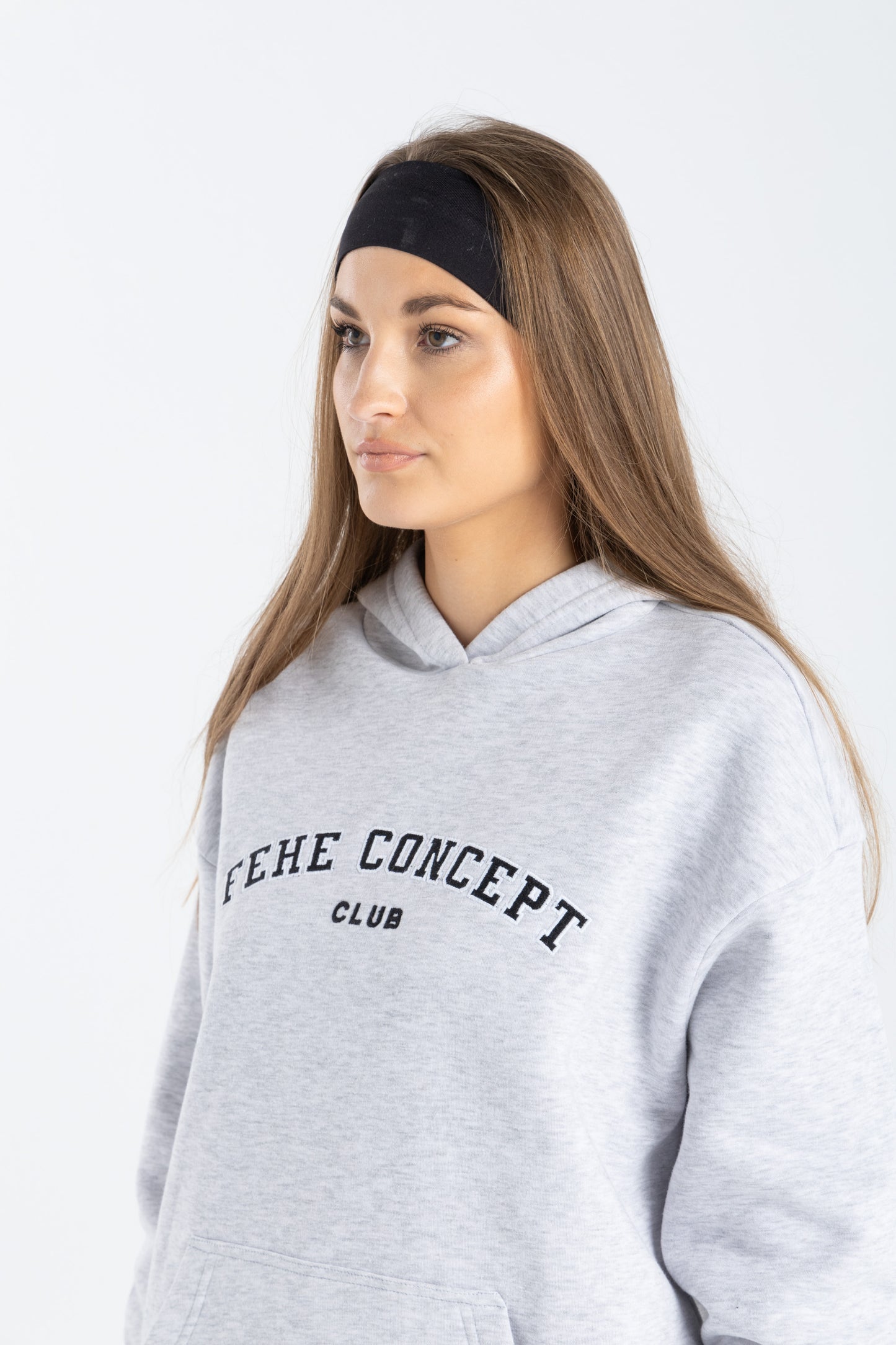 FEHE CONCEPT CLUB OVER SIZED HOODIE IN HEATHER GREY