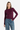 ROUND NECK LONG SLEEVE TOP IN BURGUNDY