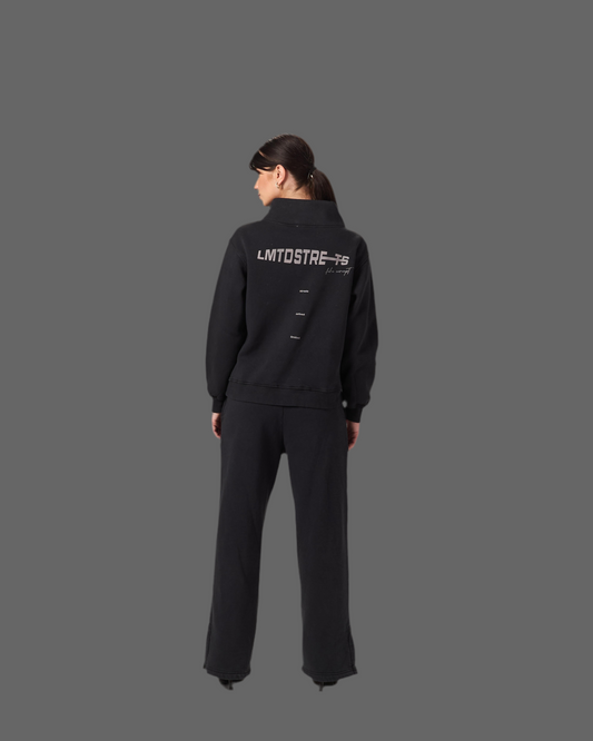 THE TURTLE-NECK SWEATSHIRT WASHED SET IN GREY-WASHED