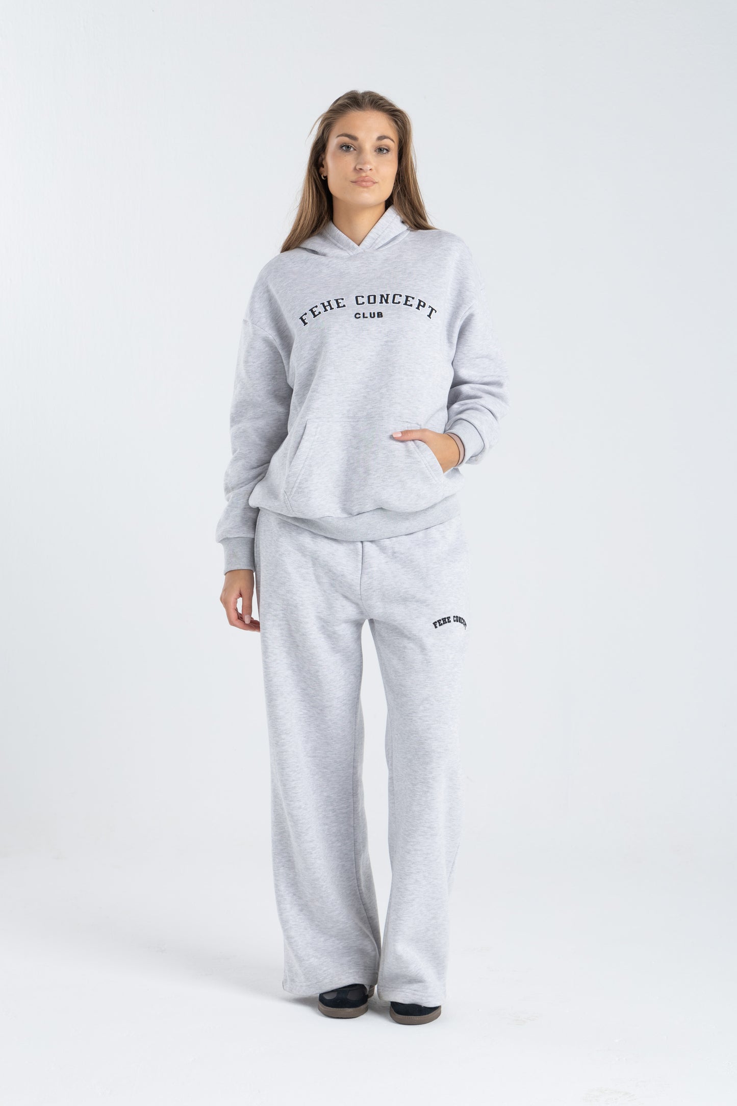 FEHE CONCEPT CLUB STRAIGHT LEG SWEATPANTS IN HEATHER GREY