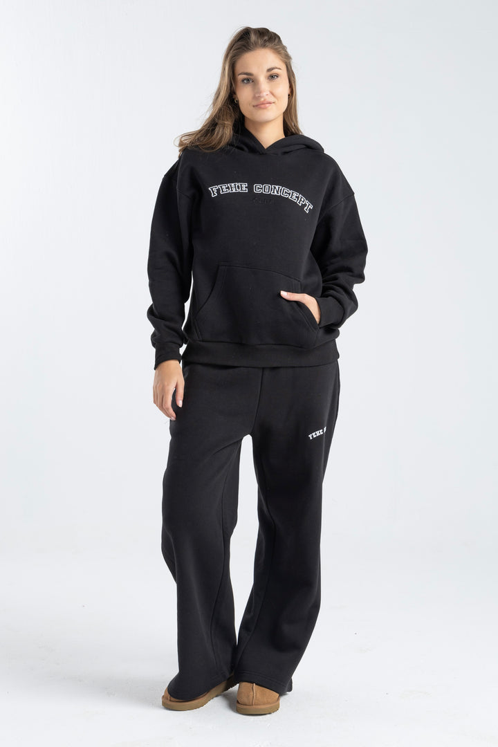FEHE CONCEPT CLUB STRAIGHT LEG SWEATPANTS IN BLACK