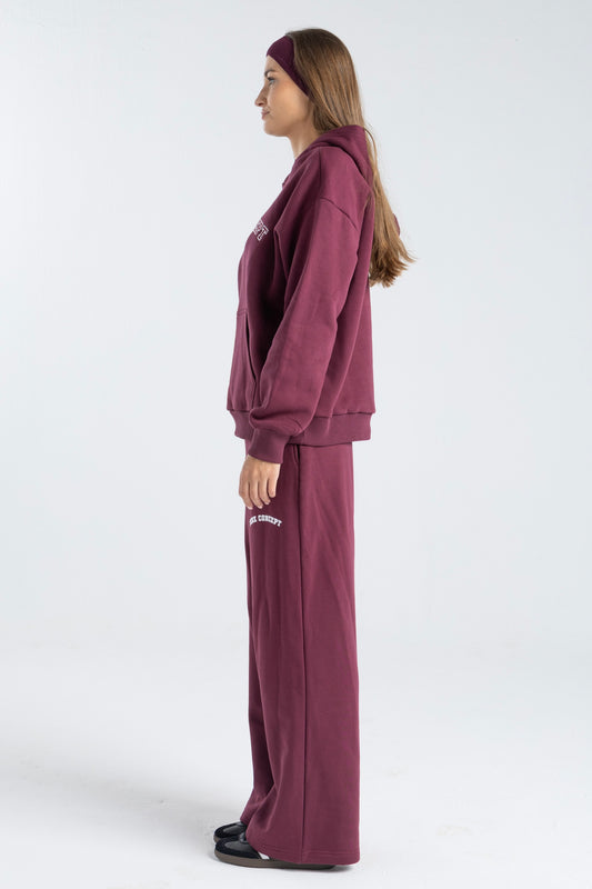 FEHE CONCEPT CLUB STRAIGHT LEG SWEATPANTS IN BURGUNDY
