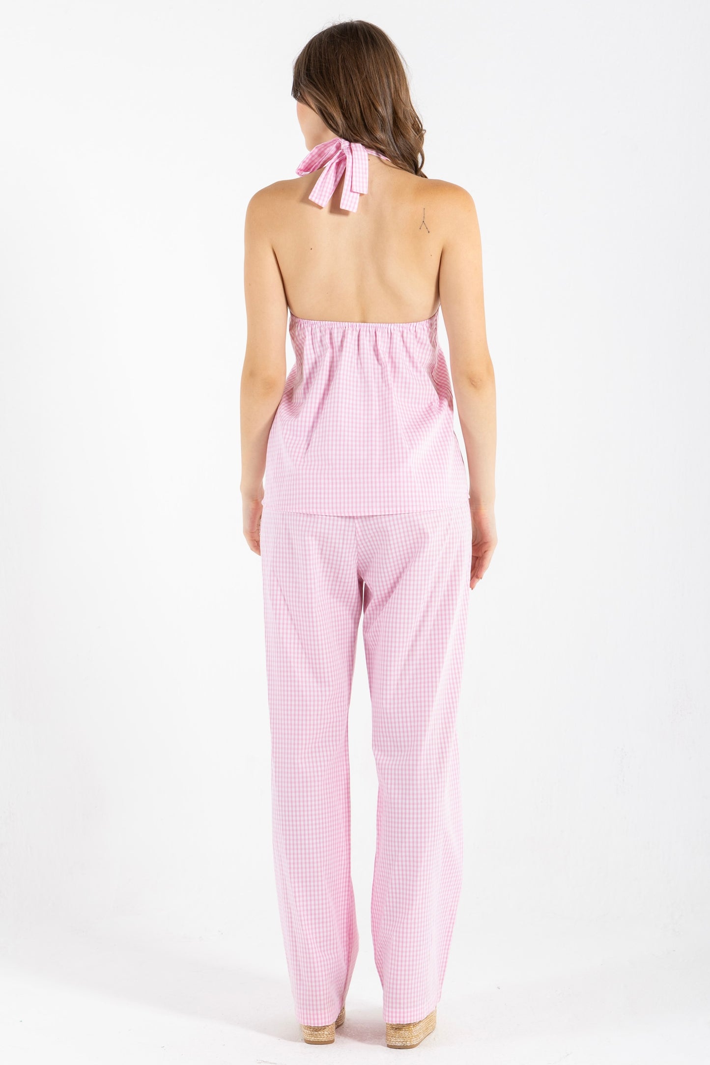 HALTER GINGHAM PINK SET