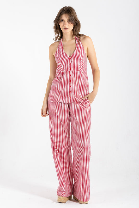 HALTER GINGHAM RED SET