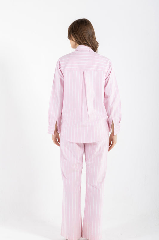 WIDE STRIPES PANTS IN PINK