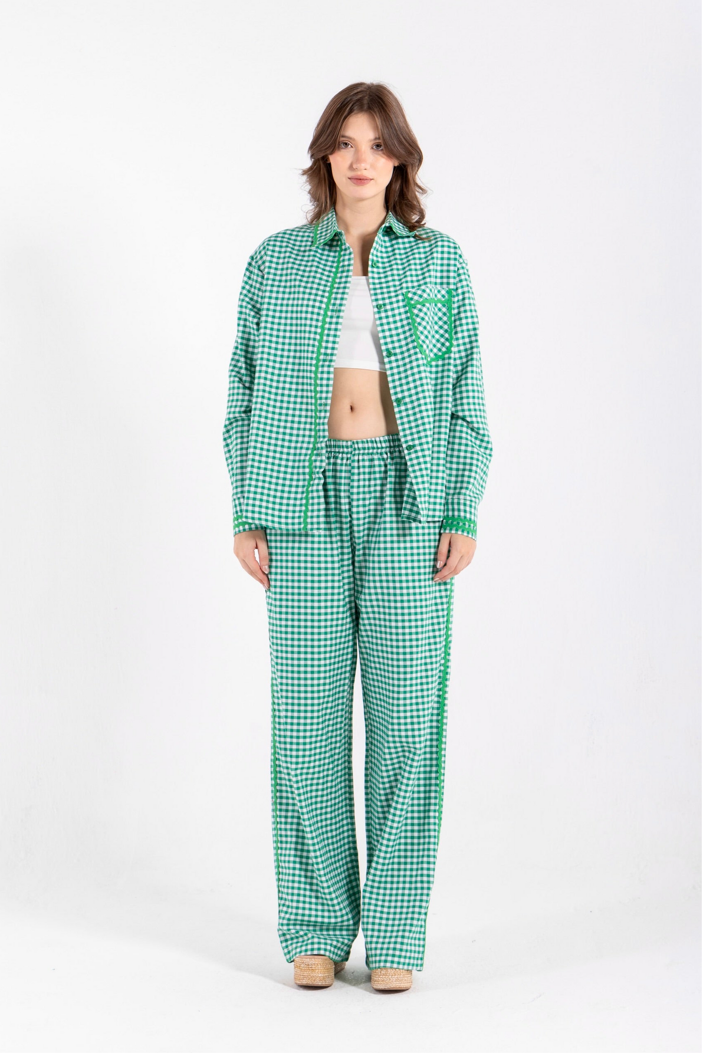 GINGHAM OVERSIZED SHIRT IN GREEN