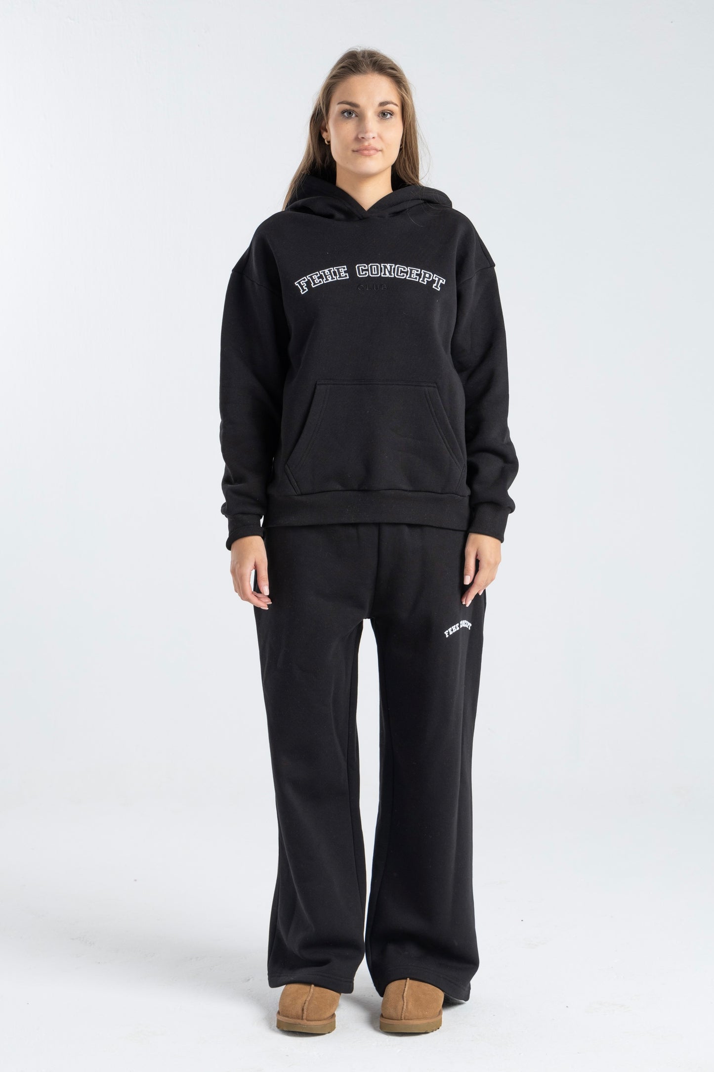 FEHE CONCEPT CLUB OVER SIZED HOODIE IN BLACK