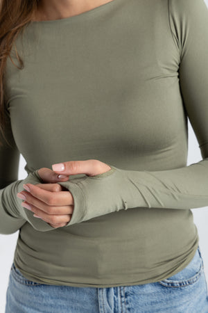 BOAT NECK TOP IN MATCHA