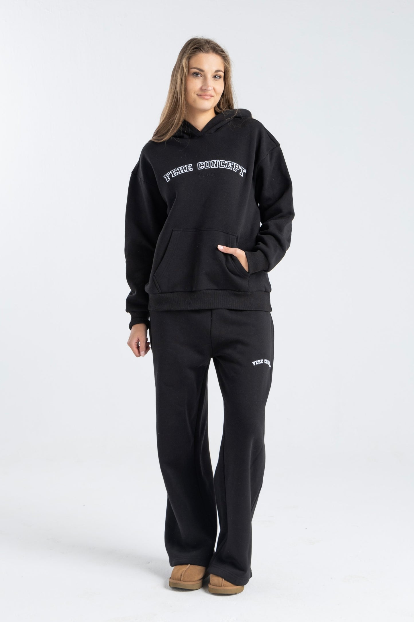 FEHE CONCEPT CLUB OVER SIZED HOODIE IN BLACK