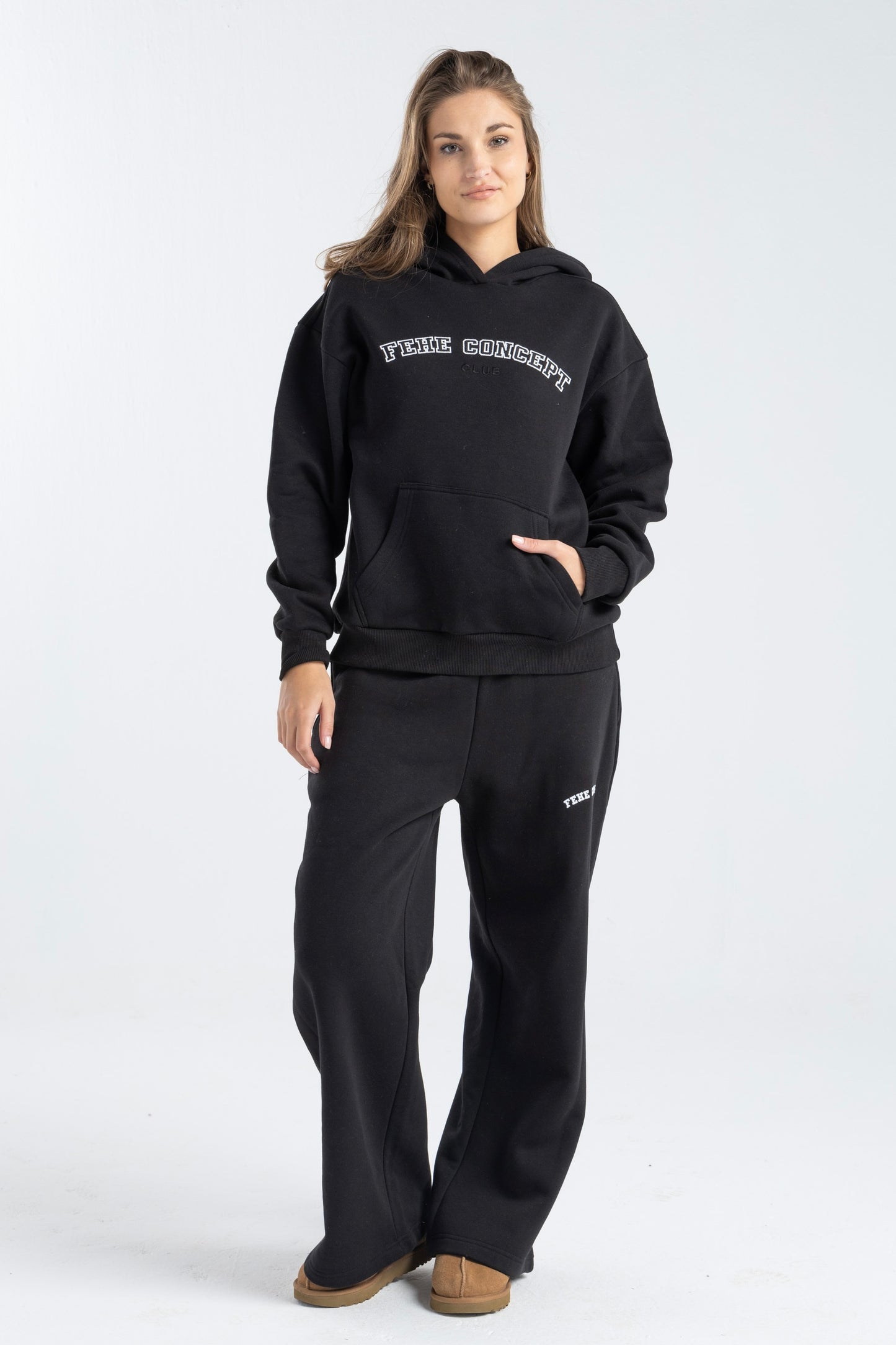 FEHE CONCEPT CLUB OVER SIZED HOODIE IN BLACK