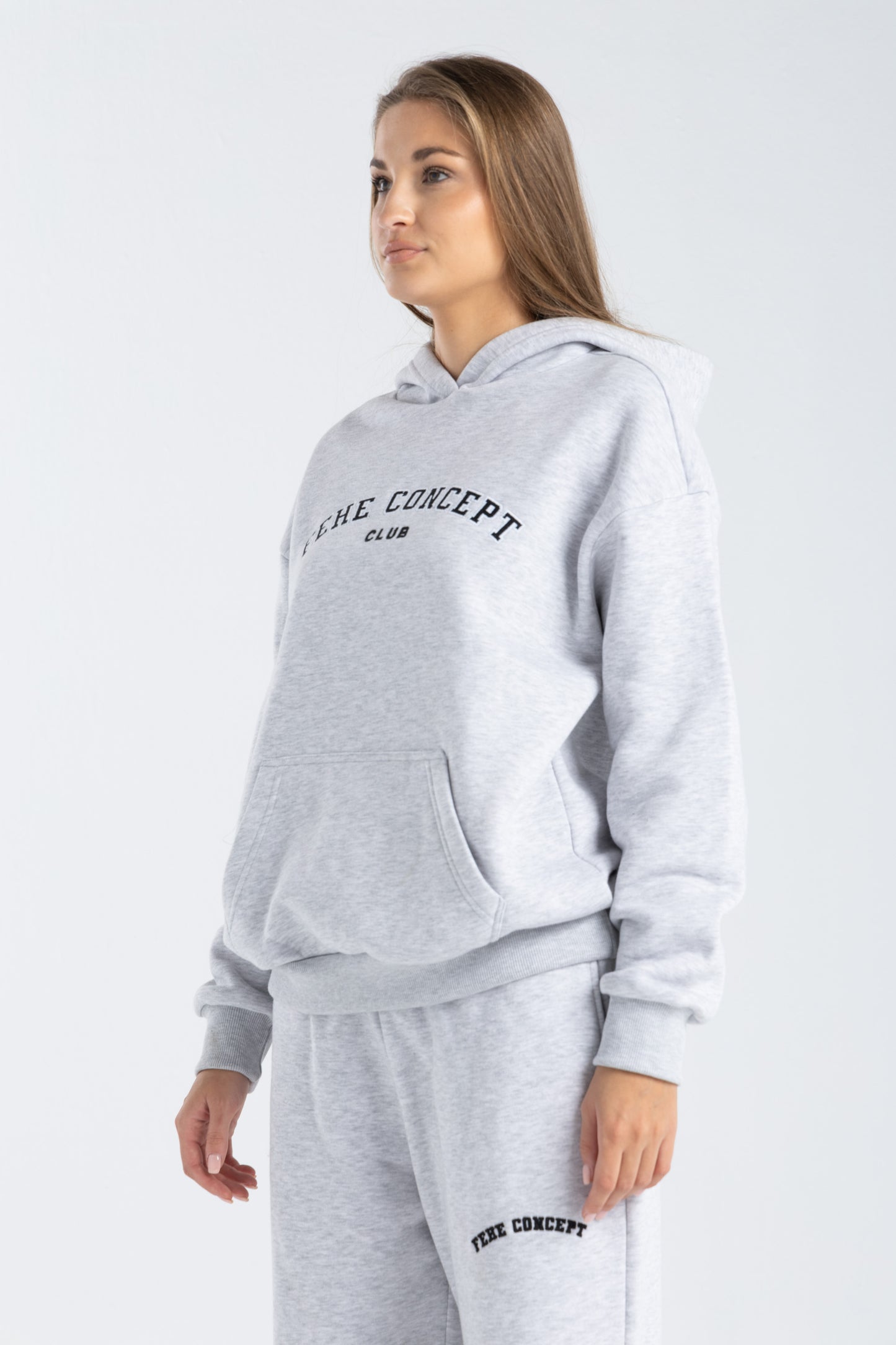 FEHE CONCEPT CLUB OVER SIZED HOODIE IN HEATHER GREY