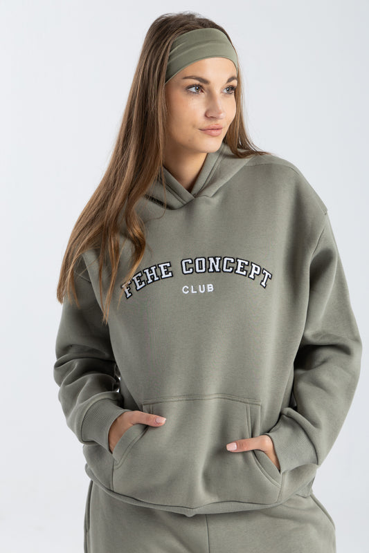 FEHE CONCEPT CLUB OVER SIZED HOODIE IN KHAKI