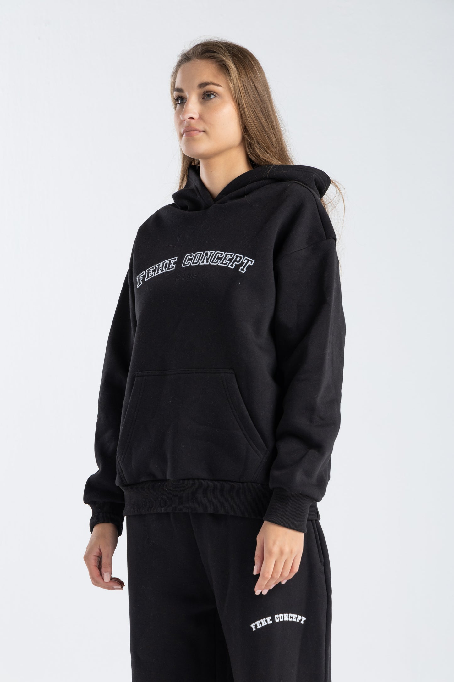 FEHE CONCEPT CLUB OVER SIZED HOODIE IN BLACK