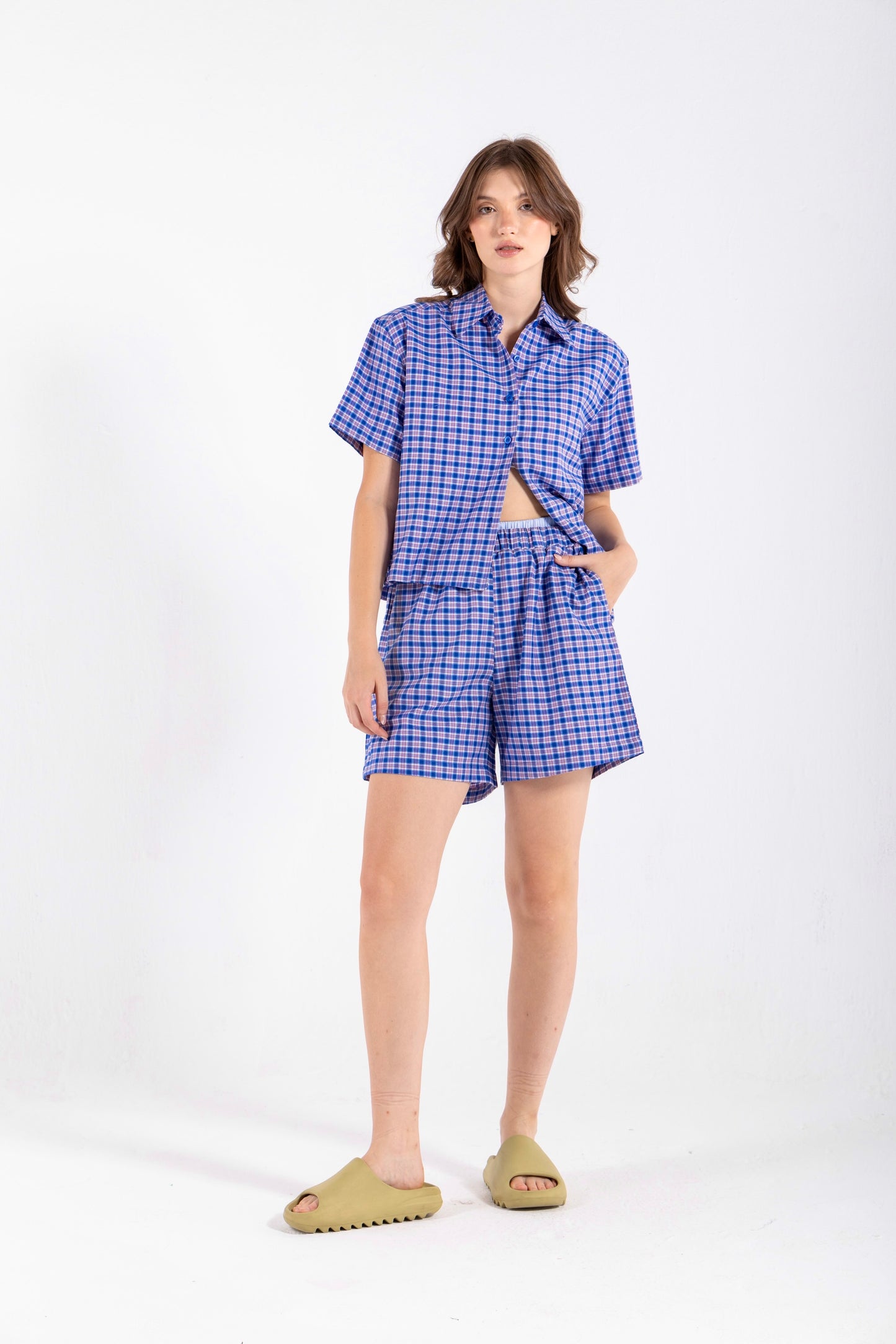 CHECKERED SHORTS IN BLUE