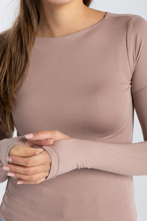 BOAT NECK TOP IN NUDE