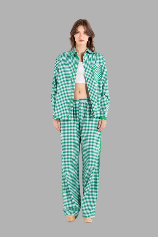 GINGHAM OVERSIZED SHIRT IN GREEN