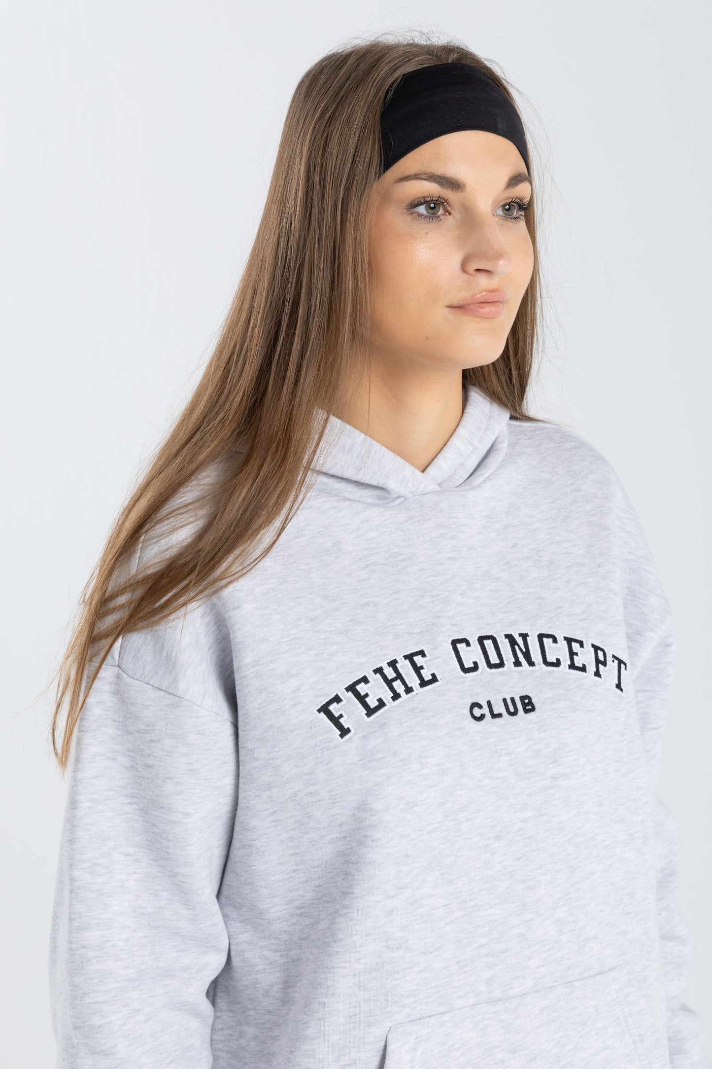FEHE CONCEPT CLUB OVER SIZED HOODIE IN HEATHER GREY