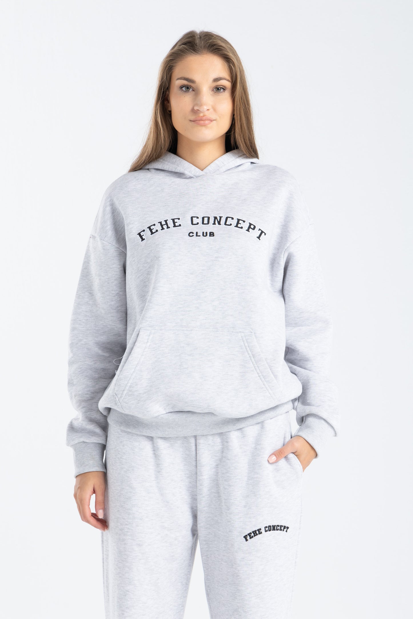 FEHE CONCEPT CLUB OVER SIZED HOODIE IN HEATHER GREY