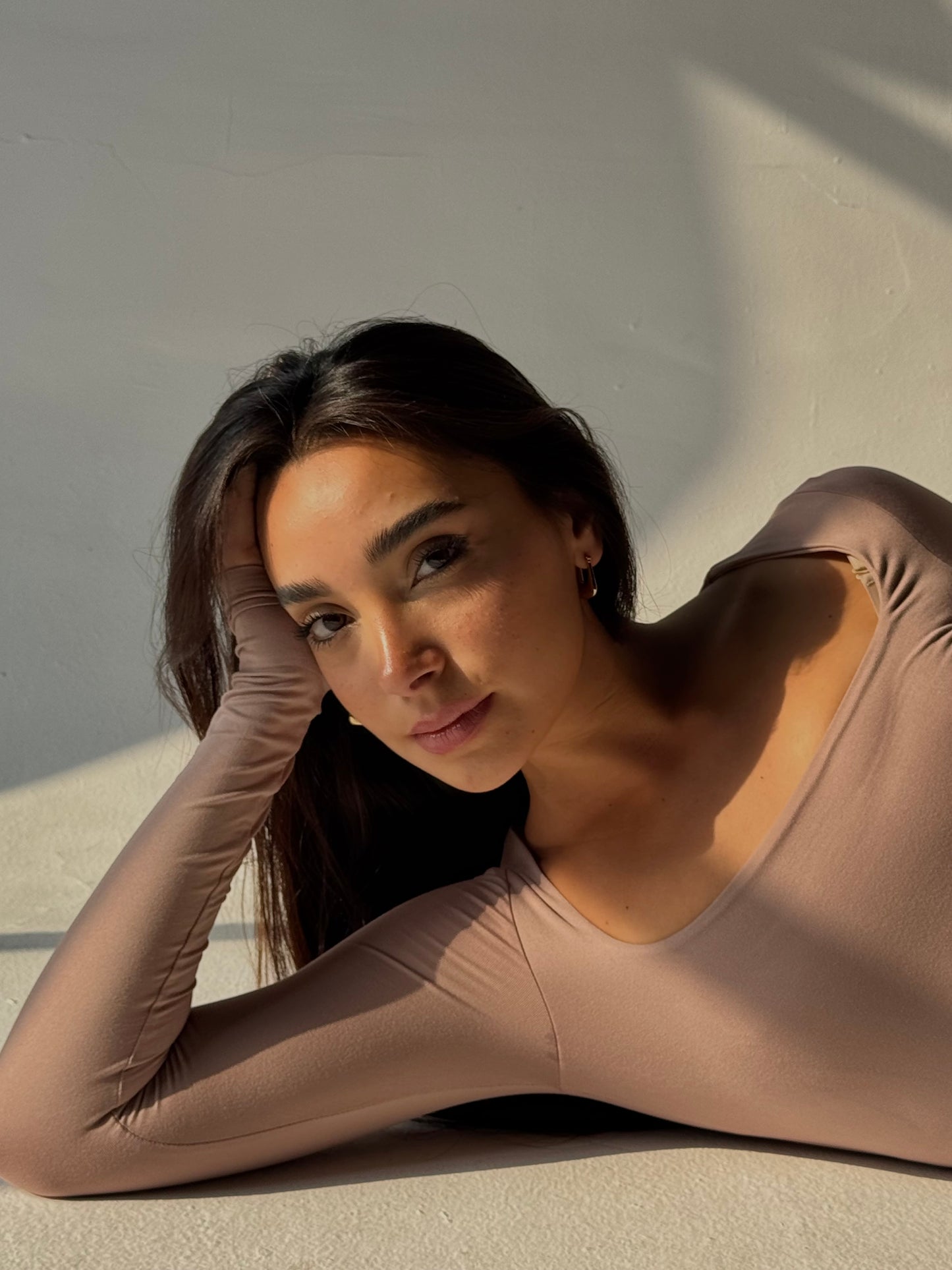 SQUARE NECK TOP IN NUDE