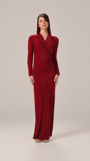 The MAYA Dress in Ruby Red