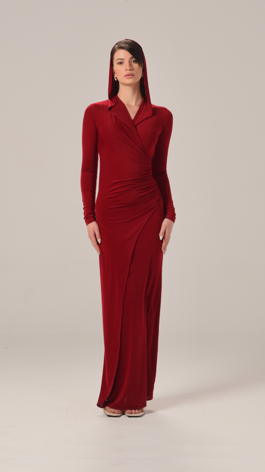 The MAYA Dress in Ruby Red