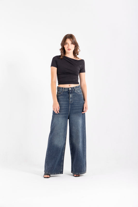 Long & Loose Dark Wash Denim