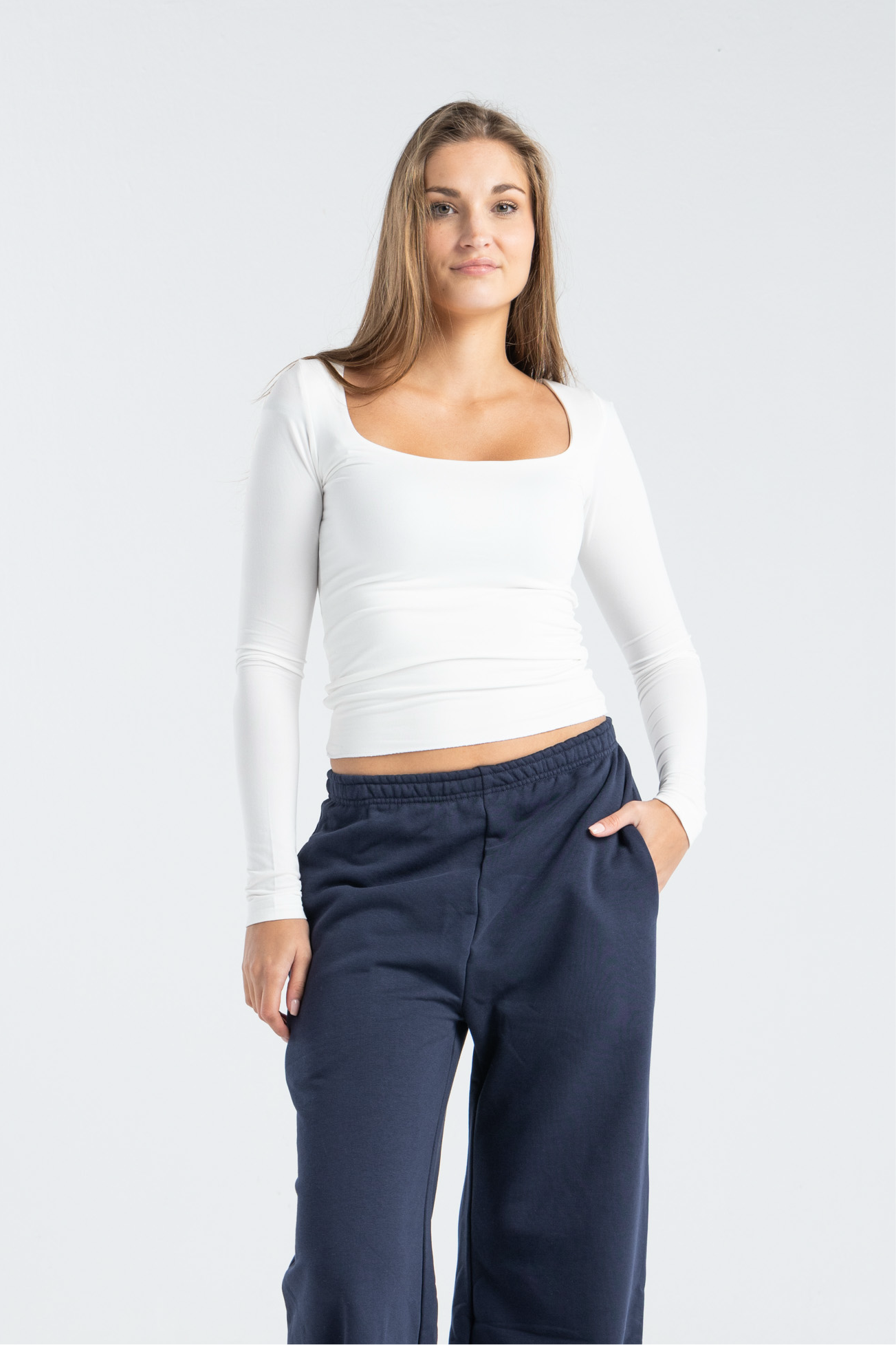 SQUARE NECK TOP IN WHITE