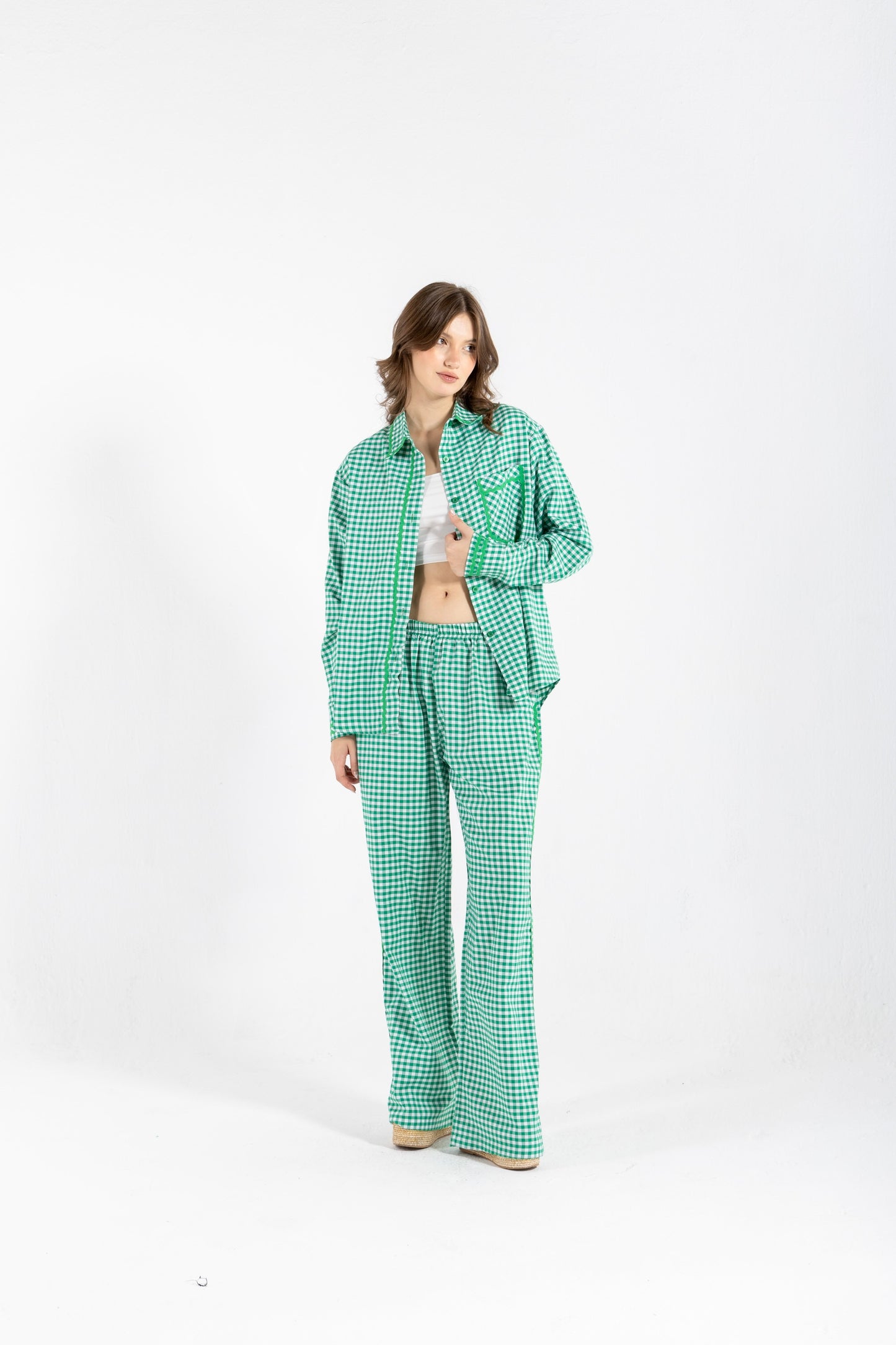 GINGHAM OVERSIZED SHIRT IN GREEN